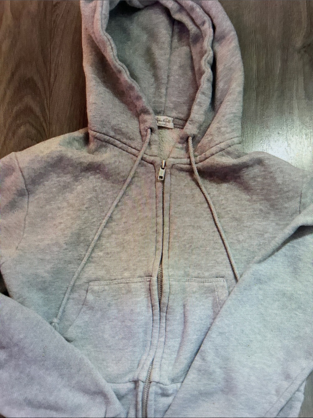Brandy Melville Light Gray Zip-Up Hoodie